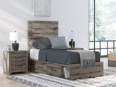 Best Deals Furniture - Ashley Furniture - Graystorm Twin Panel Bed with Storage - Twin Panel Bed with Storage - PCB2405B19
